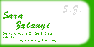 sara zalanyi business card